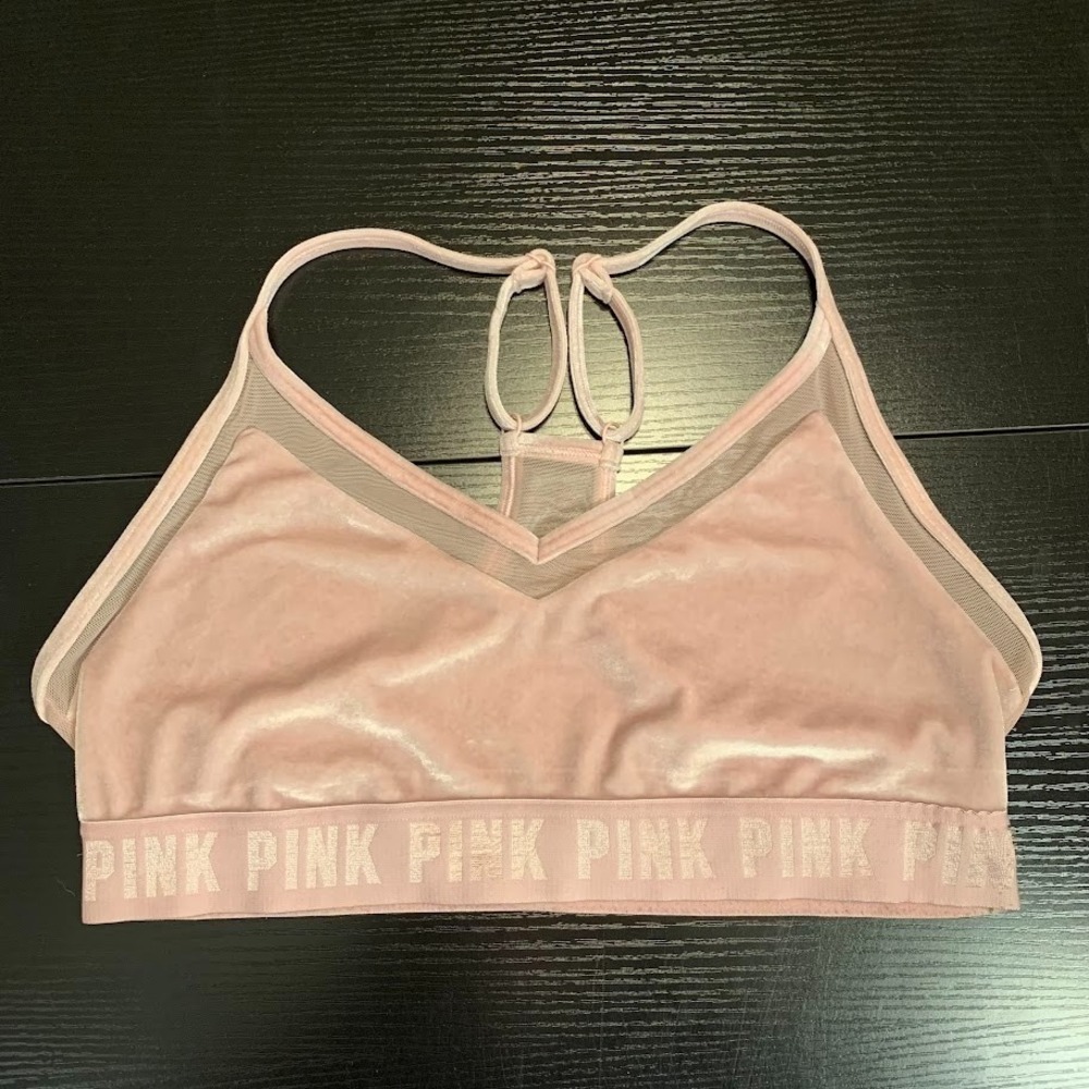 PINK Sport Velvet Ultimate Lightly Lined Bra Womens Large Pink Victorias Secret